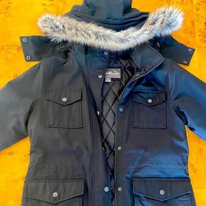 Eddie Bauer lined black winter coat. Size M.